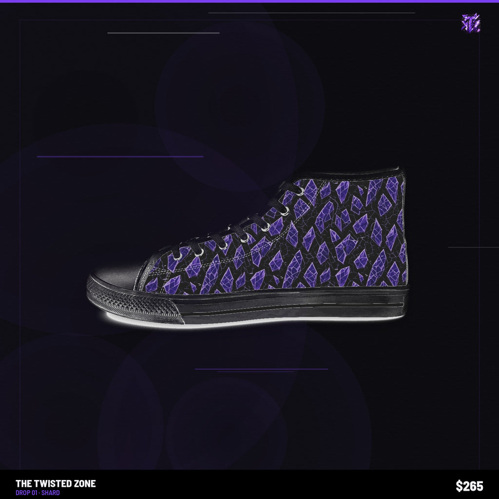 Twisted Zone Shard Sneakers — branded studio visual, Drop 01, The Twisted Zone