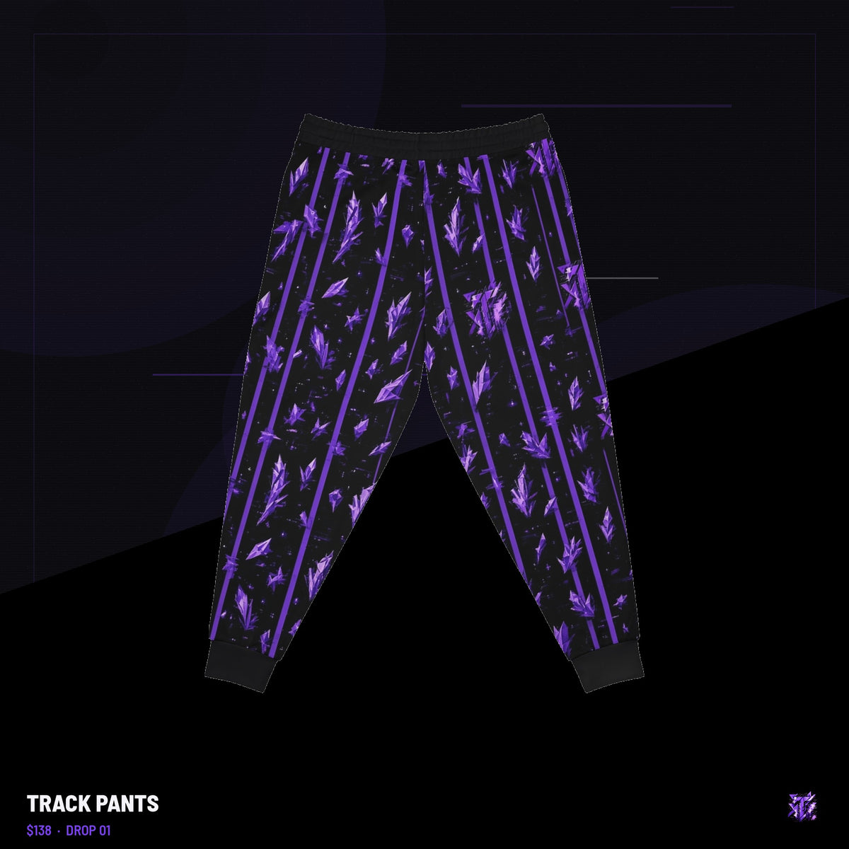 Twisted Zone Track Pants — branded lookbook visual, Drop 01, The Twisted Zone